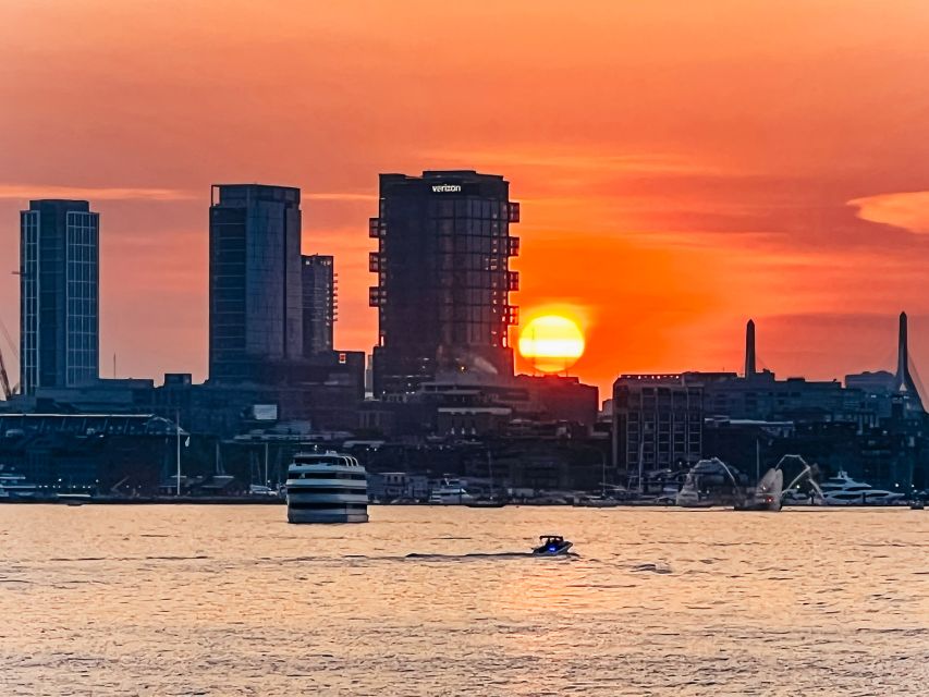Boston: Boston Harbor Sunset Cruise - The skyline, Logan Airport, and the changing evening view