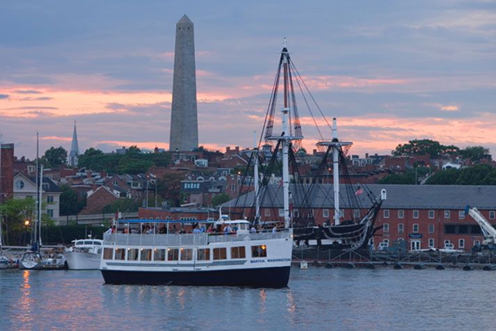 Boston: City Cruises Sunset Skyline Cruise with Commentary - Logan Airport adds motion to the harbor scene