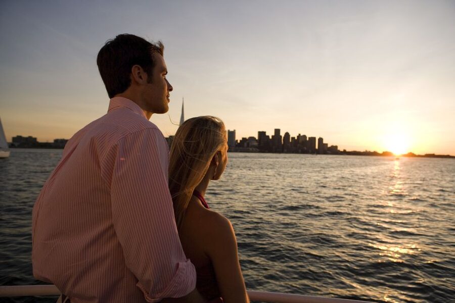 Boston: City Cruises Sunset Skyline Cruise with Commentary - East Boston and the changing view of downtown