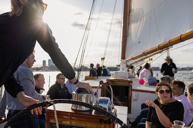 Boston Harbor Sunset Sail Tour - Sailing past Fan Pier and the Seaport
