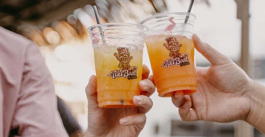 Boston Harbor: Tropical Boston Boat Cruises - The onboard bar and tropical drink service