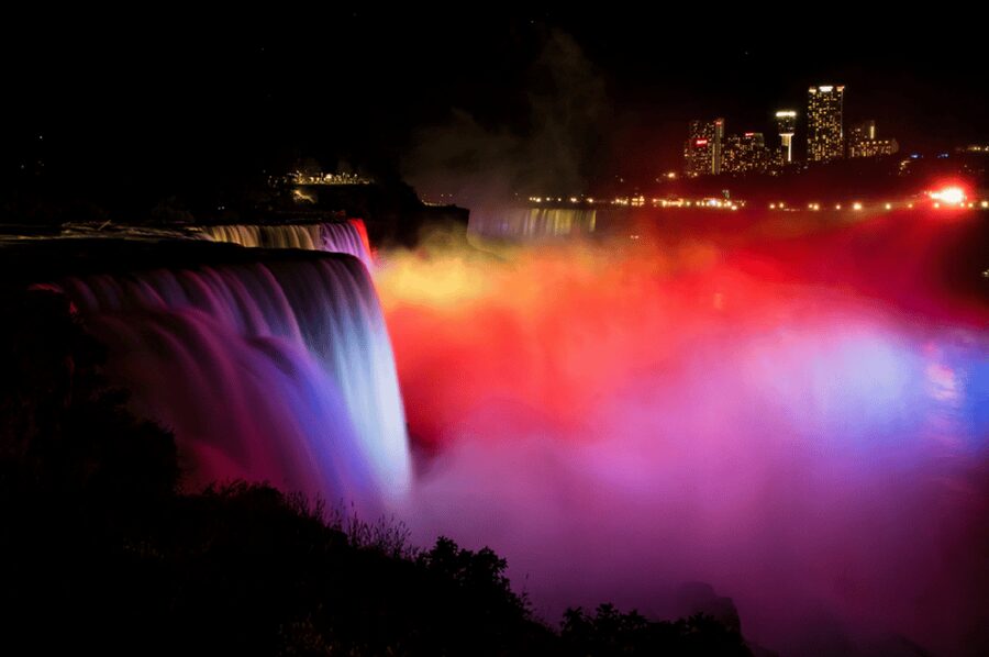 Niagara Falls(US side) 2-Day Trip from Boston - Niagara after dark: the first look at the falls