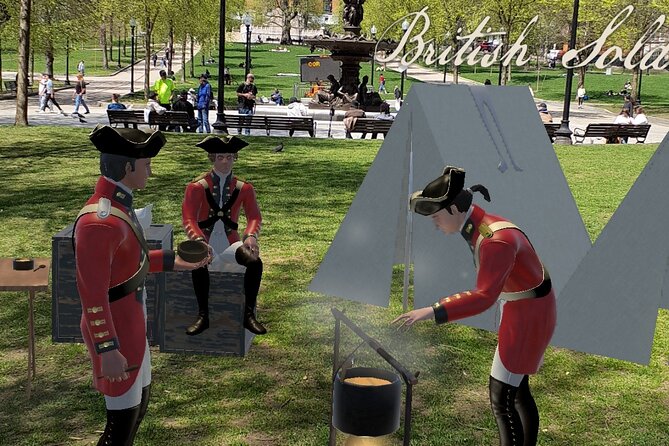 Relive 1776: See Boston's History in Augmented Reality (AR) - The Benjamin Franklin statue and colonial daily life